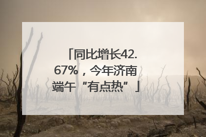 同比增长42.67%，今年济南端午“有点热”