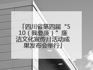 四川省第四届“510（我要廉）”廉洁文化宣传月活动成果发布会举行