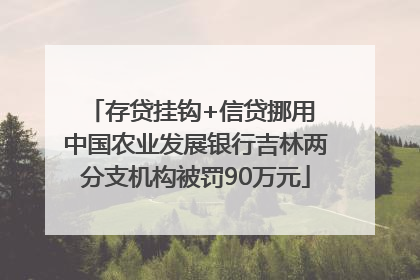 存贷挂钩+信贷挪用 中国农业发展银行吉林两分支机构被罚90万元