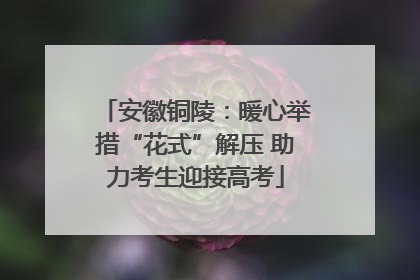 安徽铜陵：暖心举措“花式”解压 助力考生迎接高考