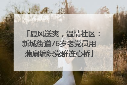 夏风送爽，温情社区：新城街道76岁老党员用蒲扇编织党群连心桥