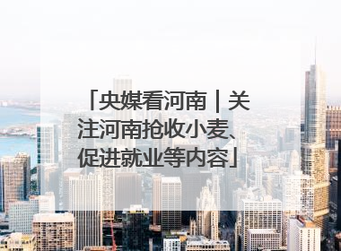 央媒看河南｜关注河南抢收小麦、促进就业等内容