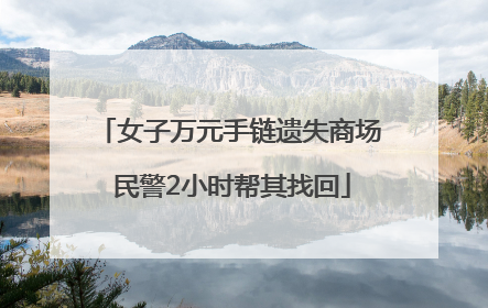 女子万元手链遗失商场 民警2小时帮其找回
