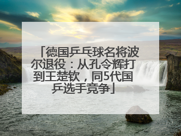 德国乒乓球名将波尔退役：从孔令辉打到王楚钦，同5代国乒选手竞争
