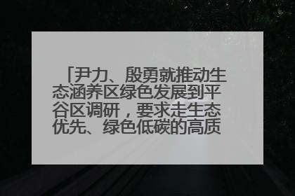 尹力、殷勇就推动生态涵养区绿色发展到平谷区调研，要求走生态优先、绿色低碳的高质量发展之路