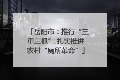 岳阳市：推行“三重三抓” 扎实推进农村“厕所革命”