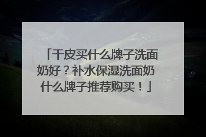 干皮买什么牌子洗面奶好？补水保湿洗面奶什么牌子推荐购买！