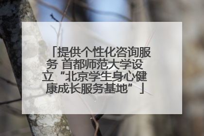 提供个性化咨询服务 首都师范大学设立“北京学生身心健康成长服务基地”