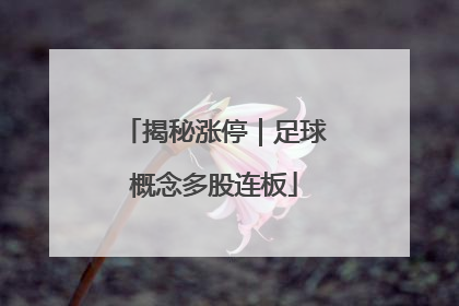 揭秘涨停｜足球概念多股连板