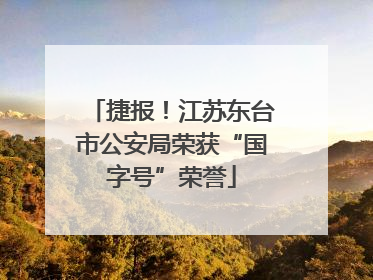 捷报！江苏东台市公安局荣获“国字号”荣誉