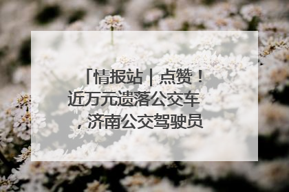 情报站｜点赞！近万元遗落公交车，济南公交驾驶员乘客接力还失主