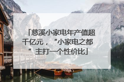 慈溪小家电年产值超千亿元，“小家电之都”主打一个性价比