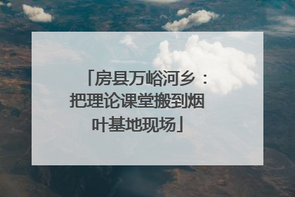 房县万峪河乡：把理论课堂搬到烟叶基地现场