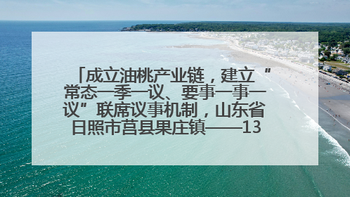 成立油桃产业链，建立“常态一季一议、要事一事一议”联席议事机制，山东省日照市莒县果庄镇——13个党小组“全周期”育果