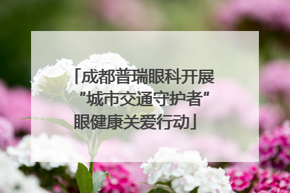 成都普瑞眼科开展“城市交通守护者”眼健康关爱行动