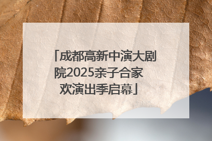 成都高新中演大剧院2025亲子合家欢演出季启幕