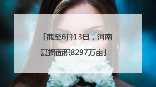 截至6月13日，河南夏播面积8297万亩