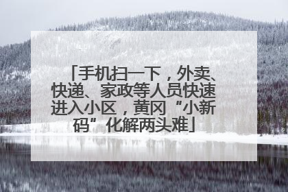 手机扫一下，外卖、快递、家政等人员快速进入小区，黄冈“小新码”化解两头难