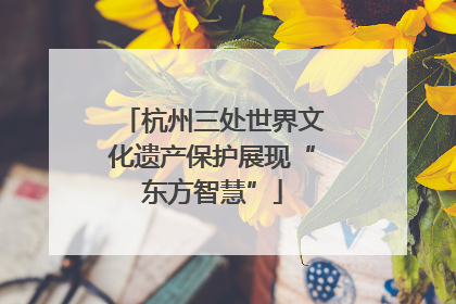 杭州三处世界文化遗产保护展现“东方智慧”