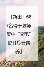 新田：687名骨干教师集中“充电” 提升综合素养