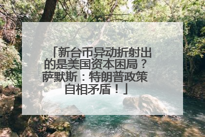 新台币异动折射出的是美国资本困局？萨默斯：特朗普政策自相矛盾！
