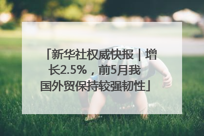 新华社权威快报｜增长2.5%，前5月我国外贸保持较强韧性