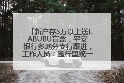 新户存5万以上送LABUBU盲盒，平安银行多地分支行跟进，工作人员：是行里统一的，进货渠道不清楚