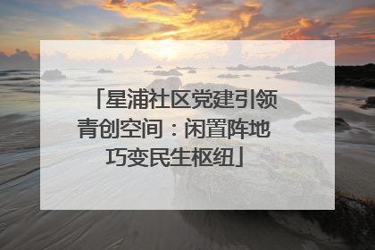 星浦社区党建引领青创空间：闲置阵地巧变民生枢纽