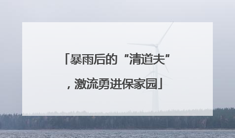 暴雨后的“清道夫”，激流勇进保家园
