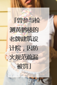 曾参与检测黄鹤楼的老牌建筑设计院，因防火规范疏漏被罚