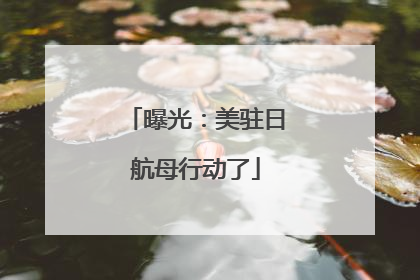 曝光：美驻日航母行动了