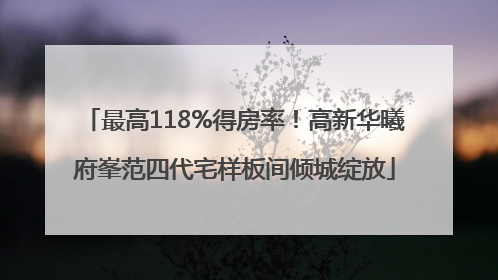 最高118%得房率！高新华曦府峯范四代宅样板间倾城绽放