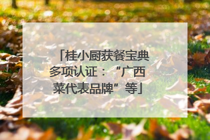 桂小厨获餐宝典多项认证：“广西菜代表品牌”等