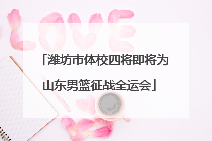 潍坊市体校四将即将为山东男篮征战全运会