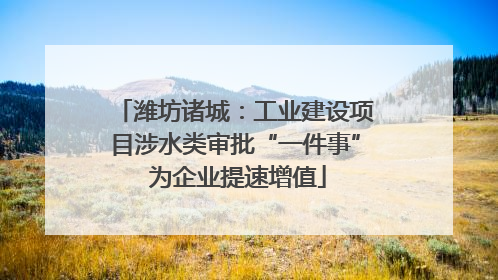 潍坊诸城：工业建设项目涉水类审批“一件事” 为企业提速增值