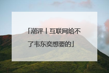潮评丨互联网给不了韦东奕想要的