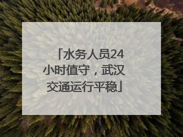 水务人员24小时值守，武汉交通运行平稳