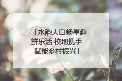 水韵大白畅享趣鲜乐活 校地携手赋能乡村振兴