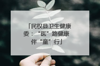民权县卫生健康委：“医”路健康伴“童”行