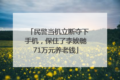 民警当机立断夺下手机，保住了李娭毑71万元养老钱