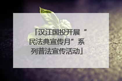 汉江国投开展“民法典宣传月”系列普法宣传活动