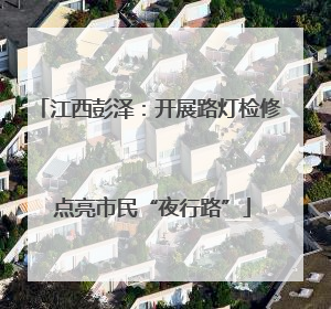 江西彭泽：开展路灯检修 点亮市民“夜行路”