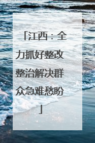 江西：全力抓好整改整治解决群众急难愁盼