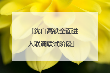 沈白高铁全面进入联调联试阶段