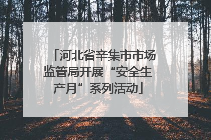 河北省辛集市市场监管局开展“安全生产月”系列活动