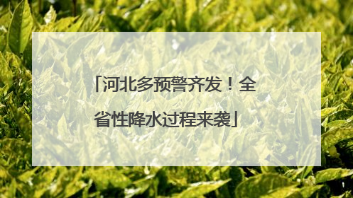 河北多预警齐发！全省性降水过程来袭