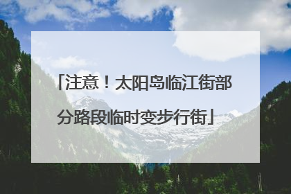 注意！太阳岛临江街部分路段临时变步行街