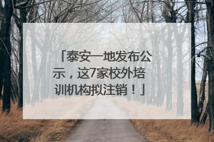 泰安一地发布公示，这7家校外培训机构拟注销！