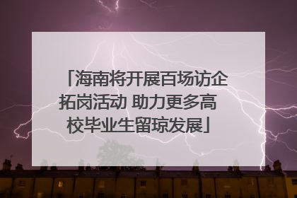 海南将开展百场访企拓岗活动 助力更多高校毕业生留琼发展