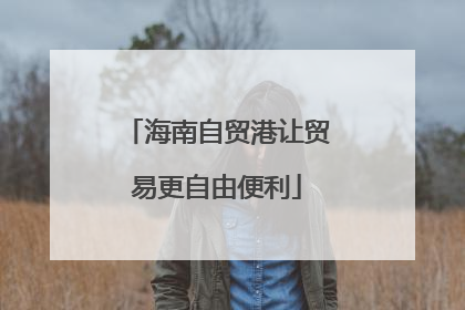 海南自贸港让贸易更自由便利